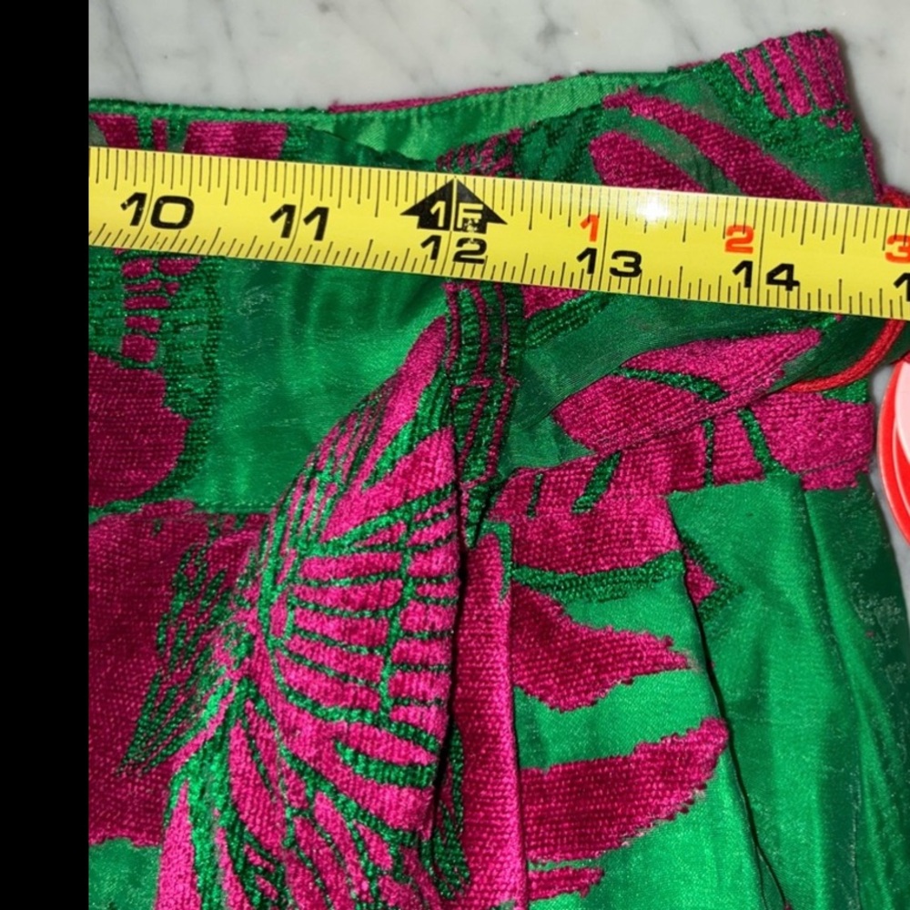 Eva Franco Green Pink Floral Wide-Leg Salinger Pants NEWChemile Bloom 10 No Tag - Picture 4 of 14